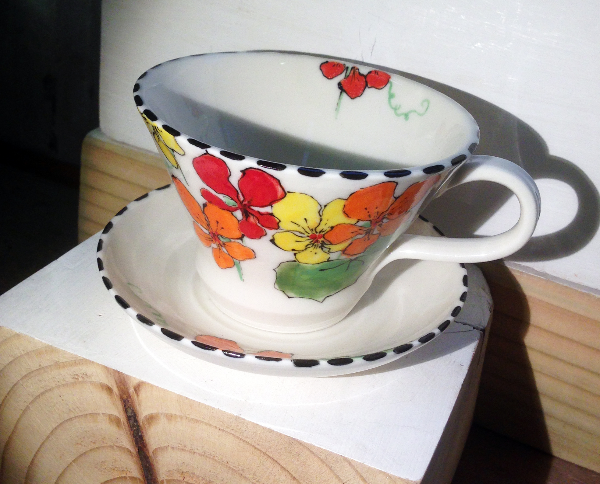 nasturtium tea cup