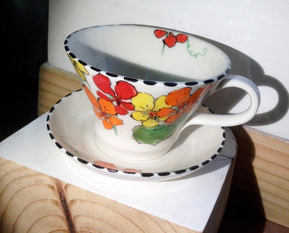 nasturtium tea cup